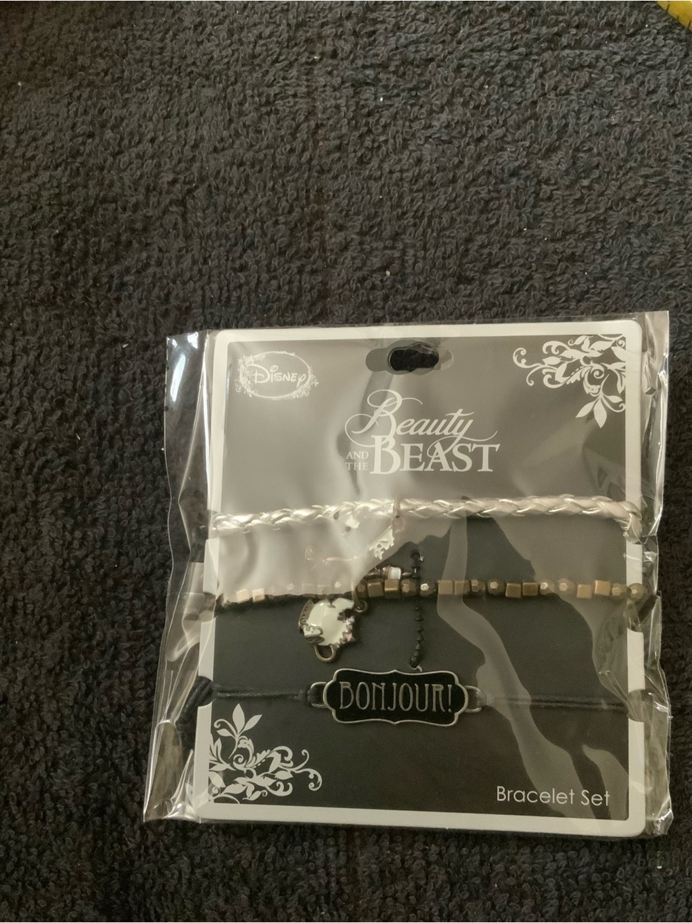 Disney Beauty and the Beast Bracelet Set - Black & Gold